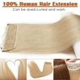 thumbnail image 3 of SEGO Thick Hidden Wire in Hair Extensions 100% Remy Human Hair Extensions with Invisible Band Translucent Fish Line Hairpiece Without Clip, 3 of 7