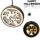 thumbnail image 2 of Luz Hueca De Madera Para Halloween Con Patrón De Bruja, Decoración Colgante Led Redonda De Halloween Para Ventana, Cerca De Árbol, Puerta, Escritorio De Oficina Advancent HA027580-05, 2 of 7