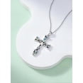 thumbnail image 3 of CACA LADY Tree of Life Cross Necklace 925 Sterling Silver Tree of Life Abalone Shell Pendant Religious Christian Jewelry Gift for Her Mom Women, 3 of 6