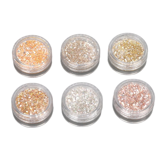 Kit de purpurina holográfica para uñas de 6 colores, decoración brillante para manicura en casa o salón.