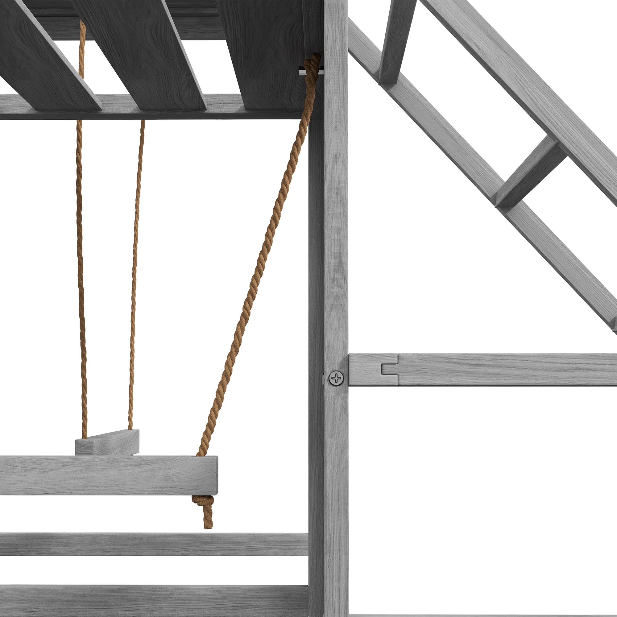 ZephyPaws Wooden Chicken Swing Set with Multi-Level Ladder, Swings, and Platforms for Chicken,Duck,Brown