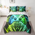 thumbnail image 2 of jejeloiu Gaming 7pcs Bedding Comforter Set,Green Blue Gamepad Controller Queen Bedding Sets,Modern Video Game Queen Sheet Sets For Boy,Microfiber Room Decor Reversible, 2 of 8