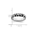 thumbnail image 4 of Gem & Harmony Sterling Silver Polished Black Enameled Animal Print Band Ring for Women, 4 of 5