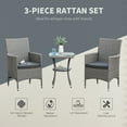 thumbnail image 4 of Outsunny 3 Pieces Wicker Patio Furniture Set, Grey, 4 of 10