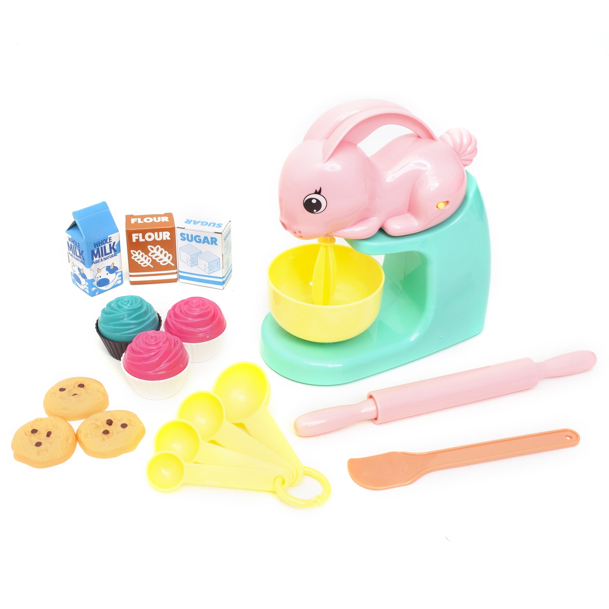 Zoo Troop: Bunny Mixer -14pc Animal Themed Kitchen Playset, Battery Operated Toy Appliance, Food & Cooking Accessories, Pretend Play, Kids Ages 2+