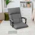 thumbnail image 4 of Costway14-Position Floor Chair Lazy Sofa w/Adjustable Back Headrest Waist Grey, 4 of 10