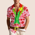 thumbnail image 5 of Unisex Relaxed Short-Sleeve Heart Print Couple Shirt Valentine's Day Gift Turn-Down Collar Summer Casual Multi-Color, 5 of 9