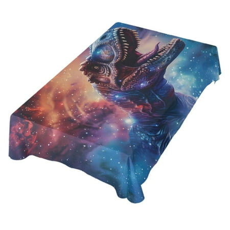 

JSTEL T-rex Dinosaur Tyrannosaurus Dino Nebula Table Cloth Square 54 x 54 Inch Tablecloth Anti Wrinkle Table Cover for Dining Kitchen Parties