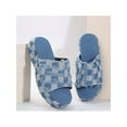 thumbnail image 4 of Comfortable Summer Sandals for Women: Lightweight Non-Slip Open-Toe Slides with Thick Soles, Stylish Plaid Design for Casual Wear, 4 of 6