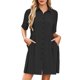 thumbnail image 4 of mfyjkho Vestidos casuales para mujer, Vestido de verano para mujer, informal, con escote en V, manga corta, solapa y bolsillos Vestidos de fiesta para mujer s, 4 of 9