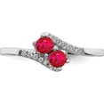 thumbnail image 5 of 14K White Gold Ruby And Diamond 2-Stone Bypass Ringsize 7 (Width 1.3 To 1.6) - Jbsp, 5 of 5