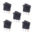 thumbnail image 3 of OULII 5Pack Reset Push Button 12V Car Black ABS Plastic Metal On Off Headlights Control Round 3 Pin Connector, 3 of 7