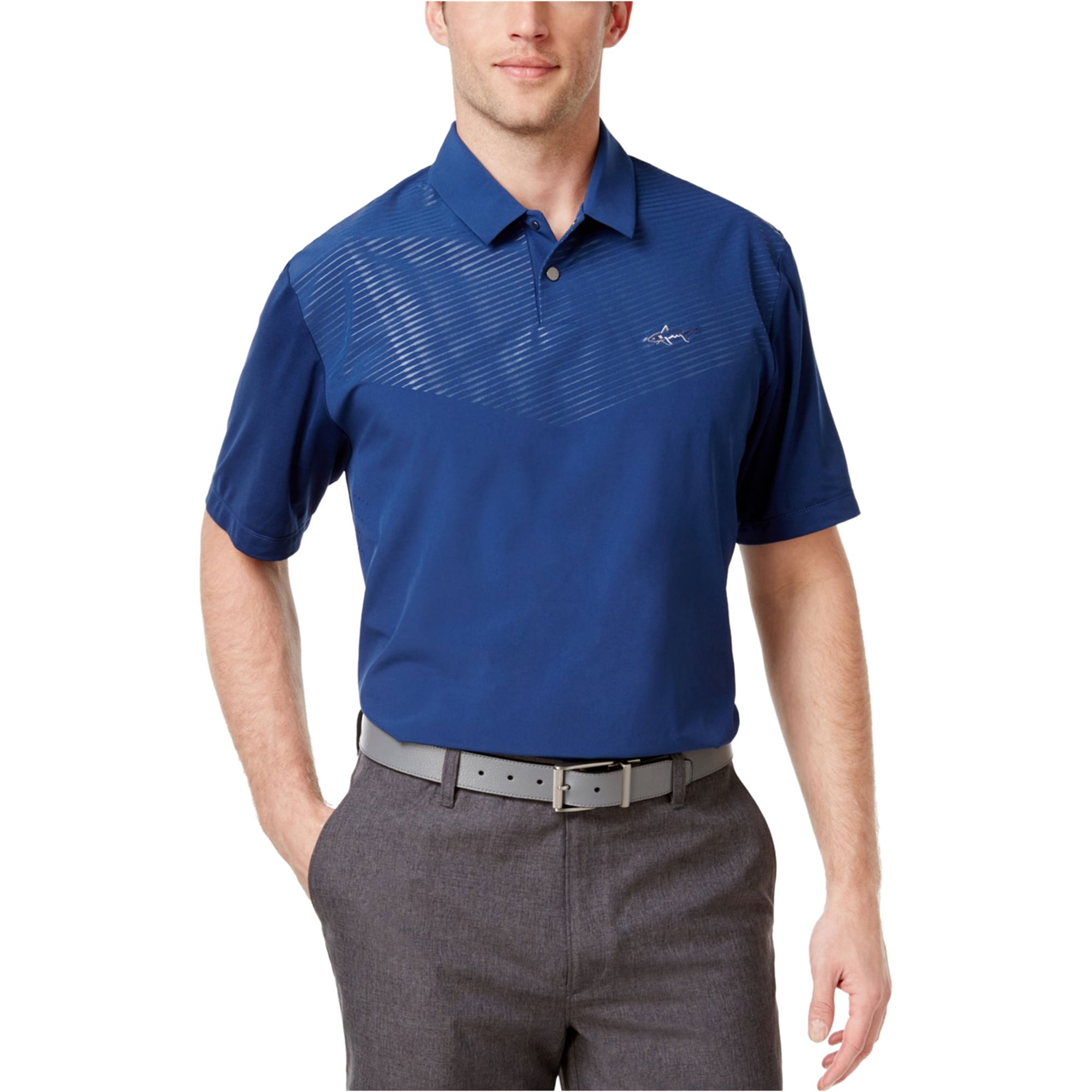 Greg Norman Mens Fade-Stripe Rugby Polo Shirt 