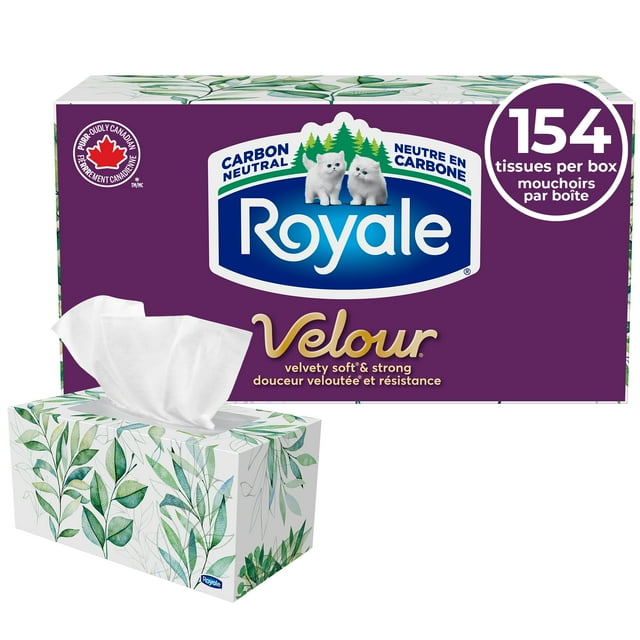 Mouchoirs Royale Velour, 1 boîte, 154 mouchoirs par boîte
