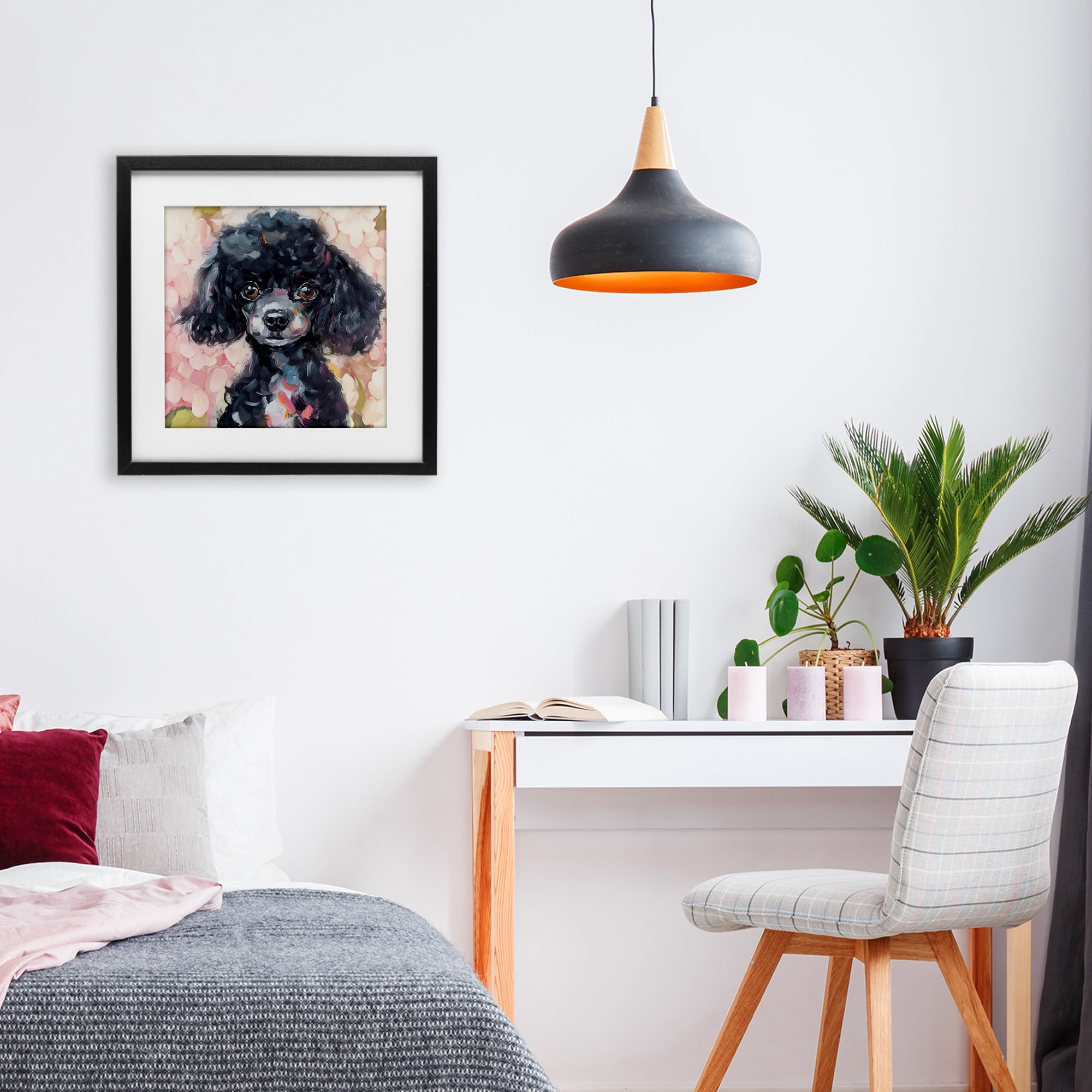 Stupell Industries Little Black Poodle Black Framed Print Under Glass, design by Tina LeCour
