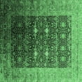 thumbnail image 1 of Ahgly Company Indoor Square Oriental Emerald Green Industrial Area Rugs, 4' Square, 1 of 4