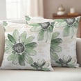thumbnail image 2 of Green Sunflower Outdoor Pillow Covers 24x24 Set of 2,Waterproof Patio Throw Pillowcase Protectors,Spring Summer Botanical Flowers Square Decorative Pillow Shams Cushion Covers for Seat Bed Couch Sofa, 2 of 8