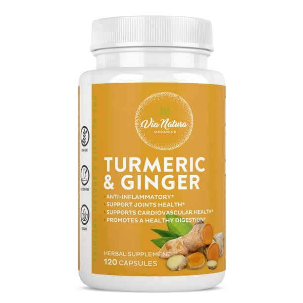 Dose Organic Ginger & Turmeric Daily Booster Turmeric & Ginger Capsules 1000mg | Organic Herbal Supplement | Anti