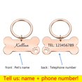 thumbnail image 1 of LLavero de etiqueta de identificación de mascota personalizado, nombre de identificación de mascota grabado para gato, cachorro, collar de perro, colgante de etiqueta, llavero, accesorios para mascotas de hueso Tan Jianjun unisex, 1 of 2