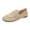 Khaki, variant on Women's Loafer Mules Round Toe Double Strap Slip On Flat Shoes for Work Walking and Daily Wear