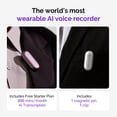 thumbnail image 3 of AI Voice Recorder PLAUD NotePin Voice Recorder 64GB Lunar Silver, 3 of 8
