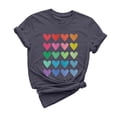 thumbnail image 4 of Fesfesfes V neck Tshirt Women T-Shirt Fashion Short Sleeve Round Neck Valentine's Day Printing Casual Blouse T-Shirt Tops Shirt Women's Short Sleeve Tops 12(XXL), 4 of 5