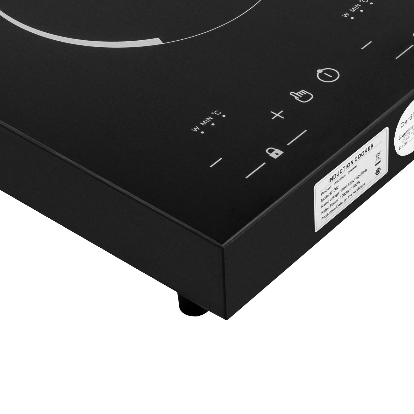 Miumaeov Double Induction Cooktop, Portable Induction Cooker with 2 Burner Independent Control, Ultrathin Body, 9 Temperature, 1200W+1100W-Multiple Power Levels, 2 Hour Timer, Safety Lock
