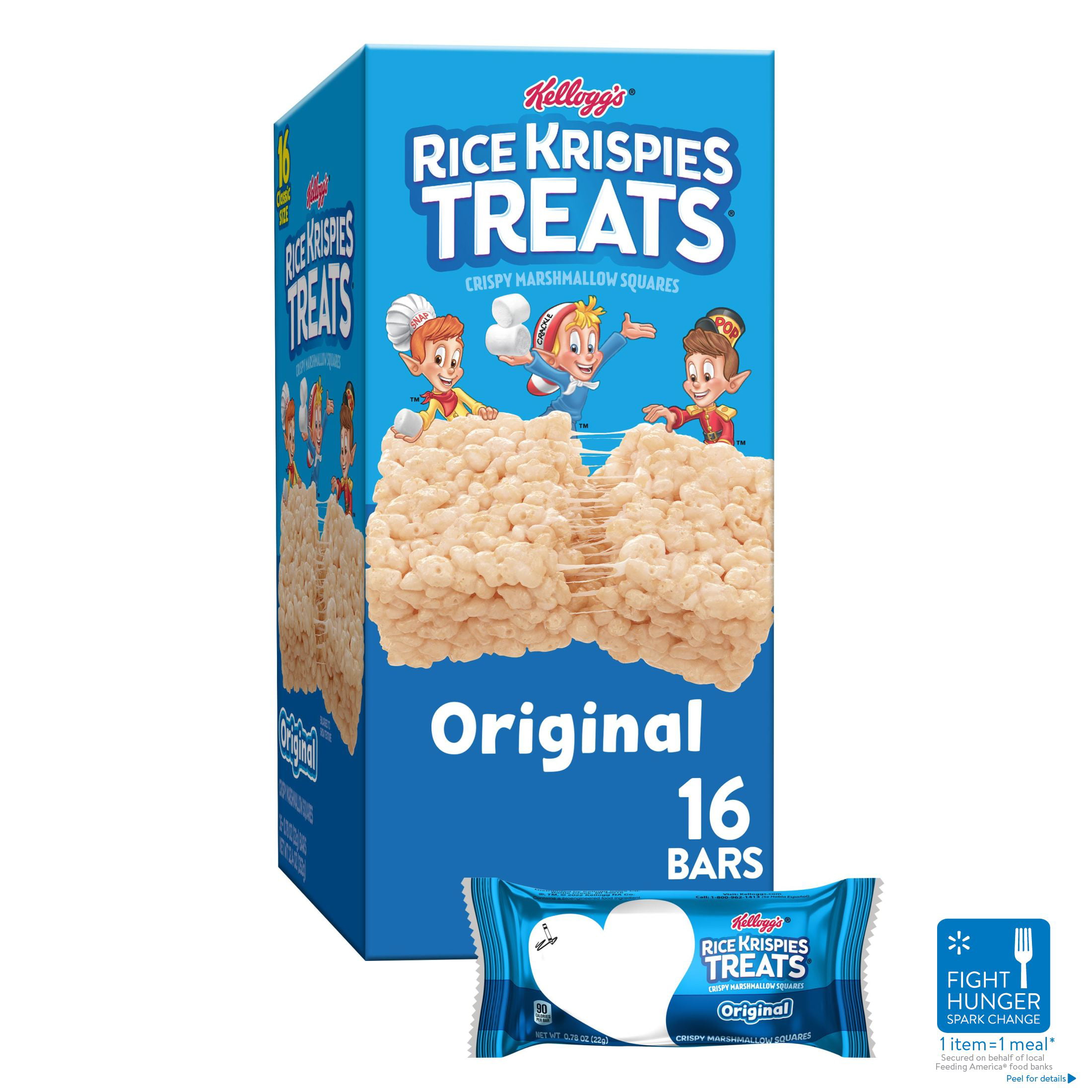 Rice Krispies Treats Marshmallow Cereal Bars, Original,  oz, 16 Count -  
