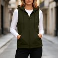 thumbnail image 2 of Ashirexll Womens Winter Coats, Womens Vests Outerwear, Solid Color Double Pocket Zipper Sleeveless Hooded Casual Fashion Outwear, 2 of 7