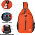 thumbnail image 7 of WATERFLY Unisex Hiking Travel Nylon Sling Bag Cross-Body Shoulder Chest Bag,Orange-Red, 7 of 7
