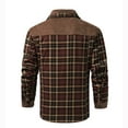 thumbnail image 5 of WREESH Fashion Winter Jacket Men'S Button Opening and Closing Fleecing Plaid Coat Long Sleeve Stand Collar Jacket Coffee, 5 of 8