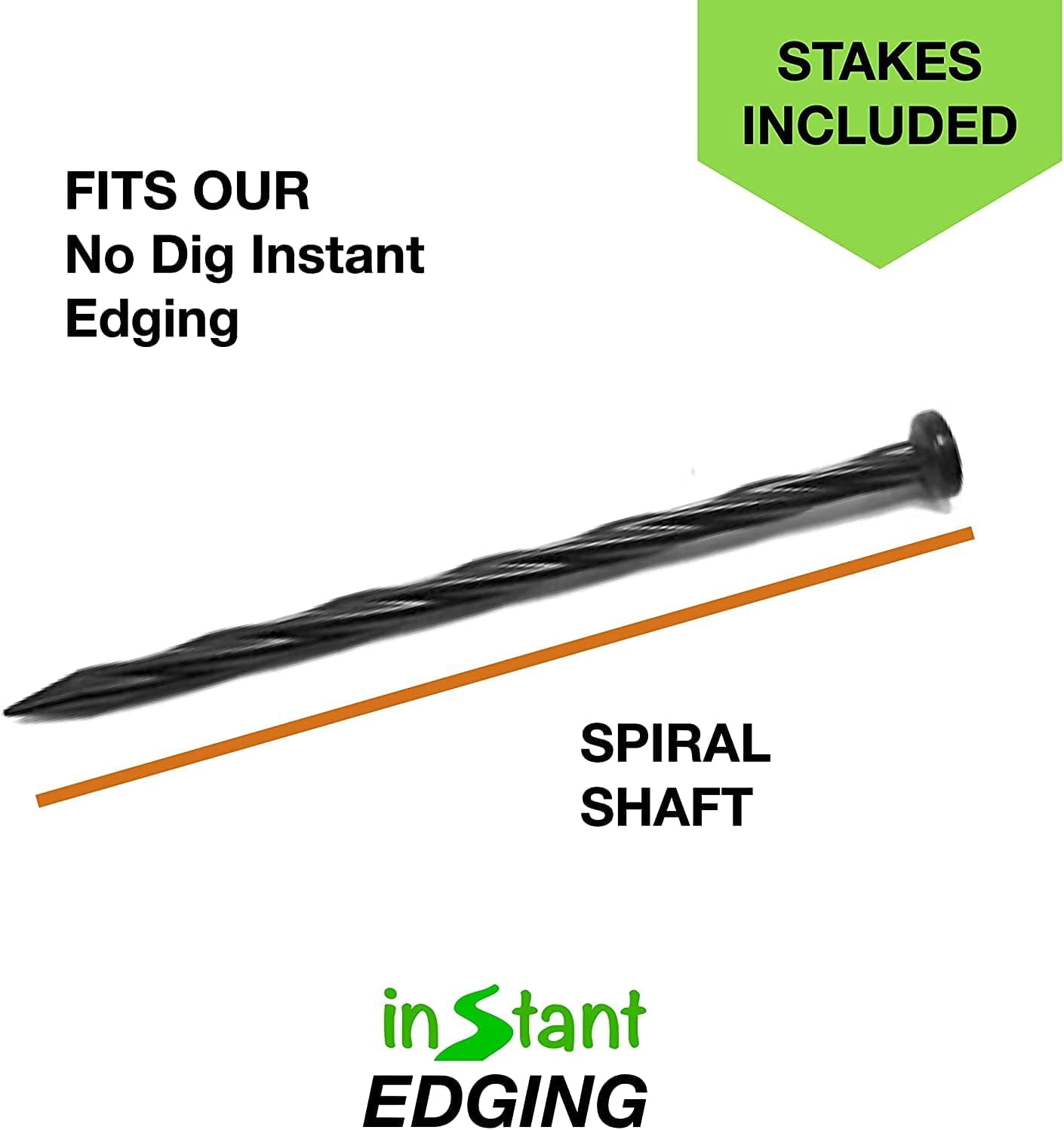 Instant Edging - (Extra Tall 4.75" High) - Brown 20ft Premium No Dig Yard Edging Kit, for Landscaping, and Flower Gardens - Includes 18 Edging Stakes (Brown)