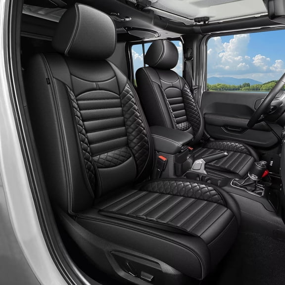 Fit for 2005-2023 Toyota Tacoma Truck Double Crew Cab 5-Seats Seat Covers Full Set Custom Leather Truck Seat Covers