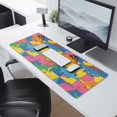 thumbnail image 2 of Long Mouse Pads for Desk,Colorful Cartoon Dinosaurs Geometric Desk Mats on Top Of Desks, Desk Mouse Pad Extra Large with 3mm Non-Slip Base and Stitched Edge for Gaming,Work,Home 31.5"x11.8", 2 of 5