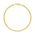 thumbnail image 3 of Nuragold 10k Real Yellow Gold Solid Franco Diamond Cut 2.5mm Spiga Wheat Chain Bracelet (7"-9") Italian Jewelry for Men & Women, 3 of 3