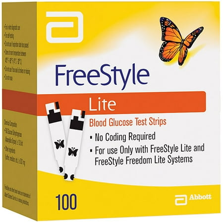 FreeStyle Lite Blood Glucose Test Strips, 100 count ...