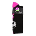 thumbnail image 2 of Soccer Ball Crew Socks (Black/Neon Pink, Small), 2 of 2