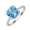 thumbnail image 2 of Sterling Silver with Natural London Blue Topaz and White Zircon Solitaire Ring, 2 of 3