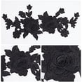 SaiDian 2Pcs Black Rose Embroidered Patches Iron On Patch Flower Appliques For Clothes Sew On Arts Crafts DIY Decoration Bag Hat Applique