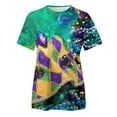 thumbnail image 4 of PMUYBHF T-Shirt à Manches Courtes Imprimé pour Femmes Printemps Été Vacances Col Rond 815 m, 4 of 5