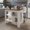 White+Dark Brown, variant on Dtwnek Kitchen Island with Open Storage Shelf, White Gray