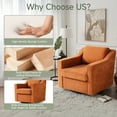thumbnail image 3 of UIXE Swivel Accent Chair Set of 2, Chenille Upholstered Arm Chair for Living Room, Modern Club Armchair Comfy Single Sofa Bedroom Reading Seat, Orange, 3 of 7