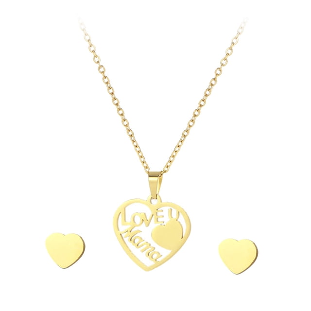 Collar con colgante infinito Love Mom con 2 pendientes de botón de acero Zulema Collar de mamá