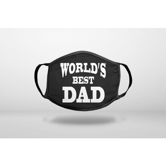 Black White World's Best Dad - 3-Ply Reusable Soft Cloth Face Covering, Unisex, Cotton Inner Layer
