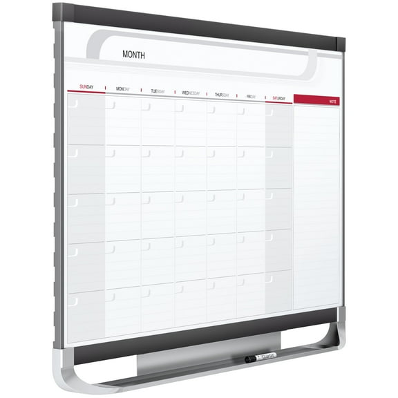 Quartet Prestige 2 Total Erase Monthly Calendar 36 x 24 Graphite Color Frame CP32P2