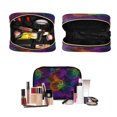thumbnail image 5 of 3-Piece Travel Toiletry Bag Set, Hanging Wash Bag with Makeup Bag & Brush Case,Waterproof Cosmetic Organizer for Travel, Gym & Home Neon-glowing Pumpkins Pattern, 5 of 10