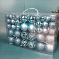 thumbnail image 4 of 100 adornos navideños en forma de bola para regalar en festivales, fiestas, bodas y hogares. Azul claro, 4 of 9