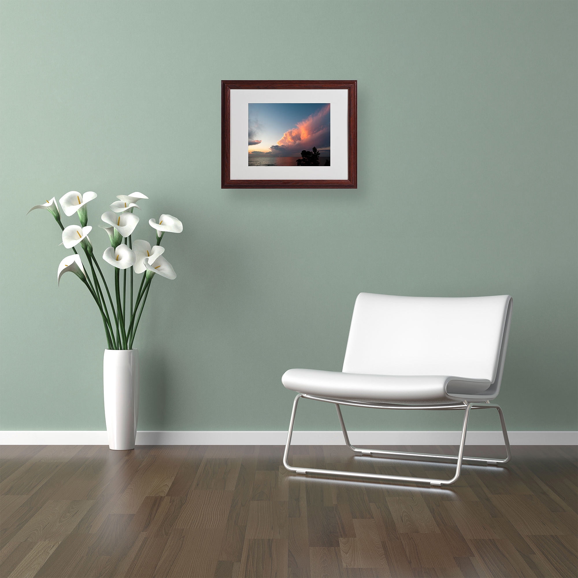 Trademark Fine Art "Summer Sunset Storm" by Kurt Shaffer, Wood Frame