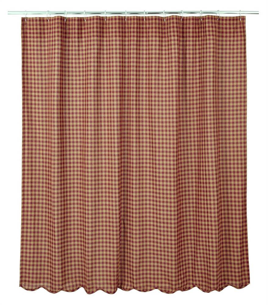 Machine Stitched Shower Curtain in Red - Walmart.com