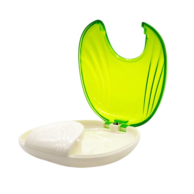 EeaseCA Dental Braces Storage Box Case Holder False Teeth Transparent Teeth Retainer Case (Fluorescent Green)